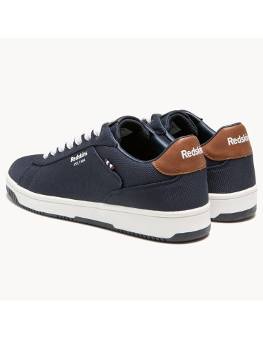 Baskets Redskins O271-AB - Élégance et Confort avec Cuir et Tissu Bleu Marine