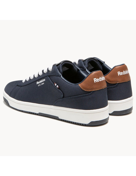 Baskets Redskins O271-AB - Élégance et Confort avec Cuir et Tissu Bleu Marine