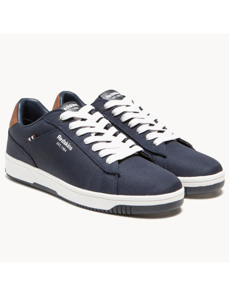 Baskets Redskins O271-AB - Élégance et Confort avec Cuir et Tissu Bleu Marine