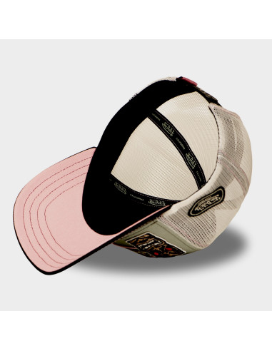 Von Dutch Casquette Trucker Snapback PATCHES Vert pÃ¢le/Noir/Beige/Rose