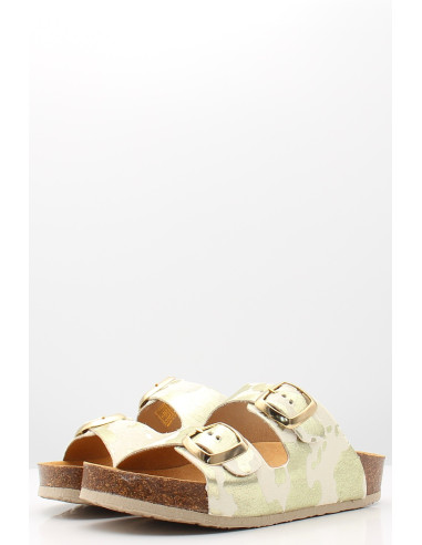 Mules Femme Colors of California CP Beta Mic Square Off White Gold