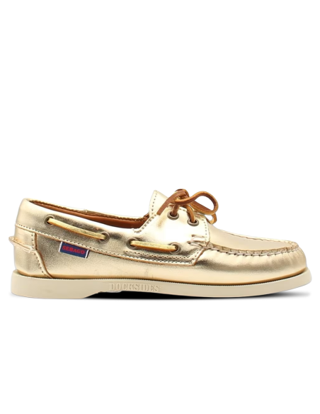 Bateau Sebago Docksides Portland Met Gold  - Élégance Métallique cuir