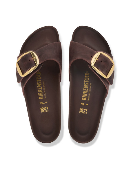 Birkenstock Madrid Big Buckle Habana cuir huilé femme 1032914