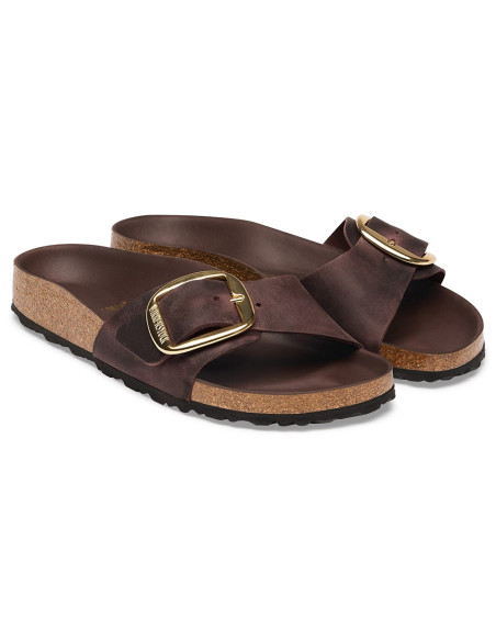 Birkenstock Madrid Big Buckle Habana cuir huilé femme 1032914