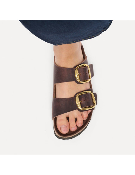 Birkenstock Arizona Big Buckle Habana cuir huilé femme 1032916