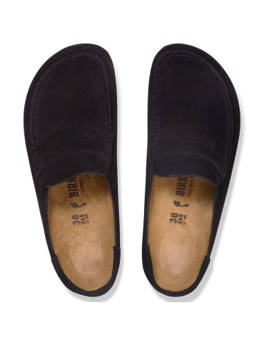 Birkenstock Naples Suede femme – Mocassins en suède Black