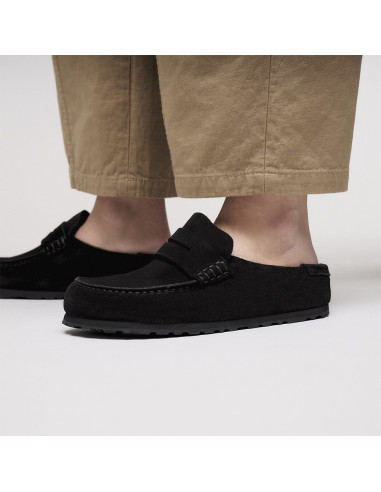 Birkenstock Naples Suede femme – Mocassins en suède Black
