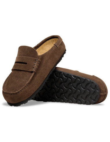 Birkenstock Naples Suede mixte – Mocassins en suède Carafe
