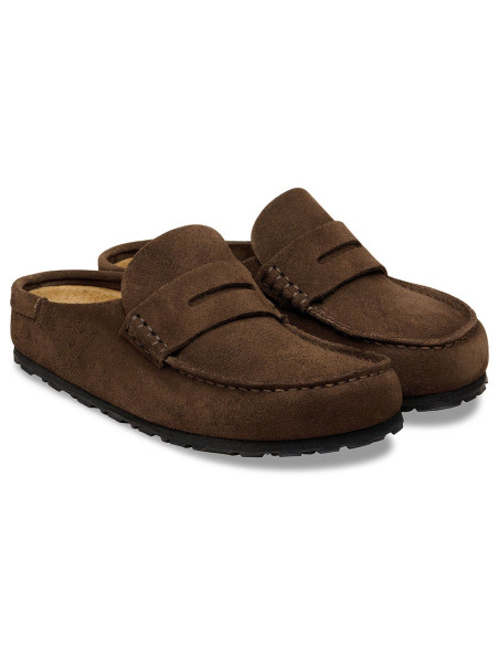 Birkenstock Naples Suede mixte – Mocassins en suède Carafe