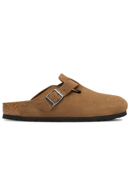 Birkenstock Boston Suede mixte – Sabots en suède Thé Noir