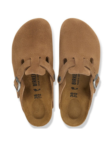 Birkenstock Boston Suede mixte – Sabots en suède Thé Noir