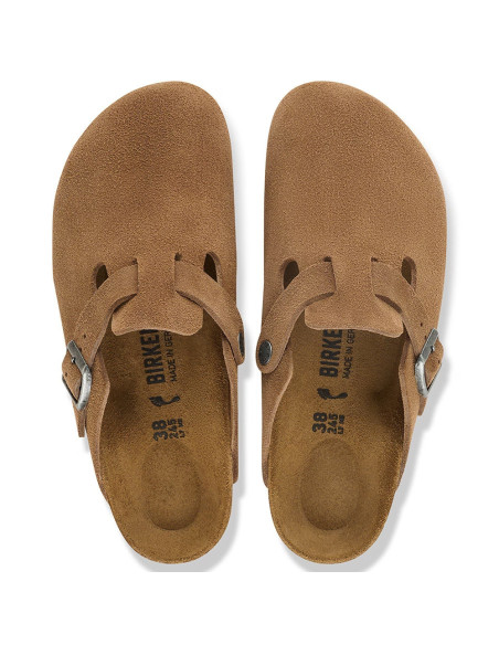 Birkenstock Boston Suede mixte – Sabots en suède Thé Noir