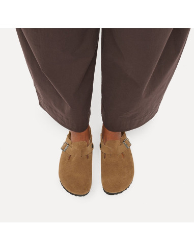 Birkenstock Boston Suede mixte – Sabots en suède Thé Noir