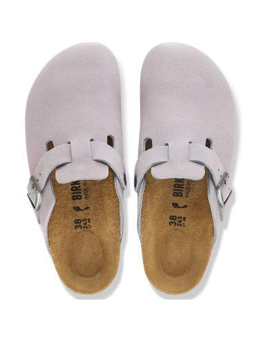 Birkenstock Boston Suede femme – Sabots en suède Lavender