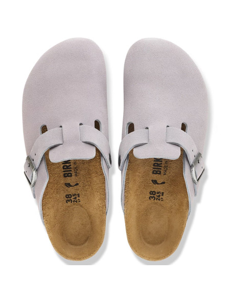 Birkenstock Boston Suede femme – Sabots en suède Lavender