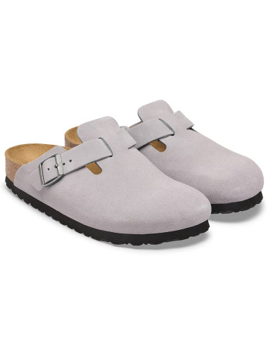 Birkenstock Boston Suede femme – Sabots en suède Lavender