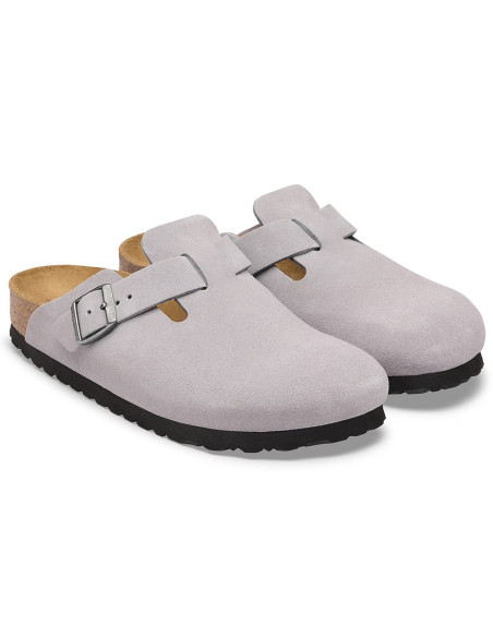 Birkenstock Boston Suede femme – Sabots en suède Lavender