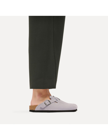 Birkenstock Boston Suede femme – Sabots en suède Lavender