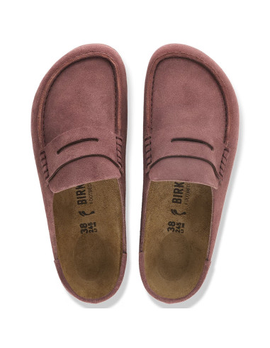 Birkenstock Naples Suede femme – Mocassins en suède Pepper