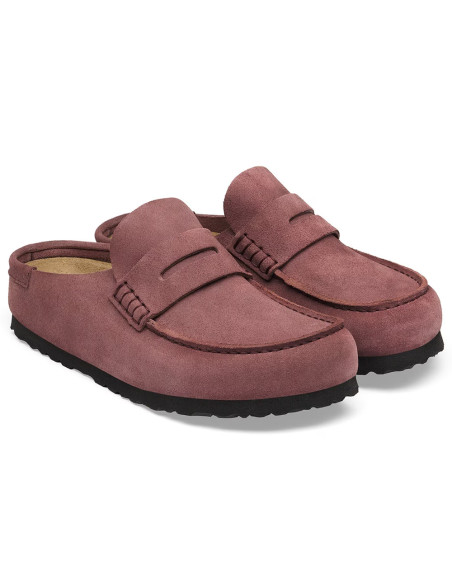 Birkenstock Naples Suede femme – Mocassins en suède Pepper