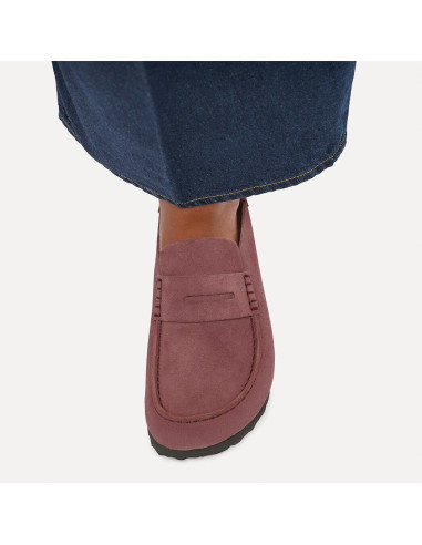 Birkenstock Naples Suede femme – Mocassins en suède Pepper