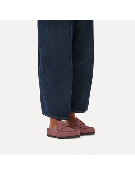 Birkenstock Naples Suede femme – Mocassins en suède Pepper