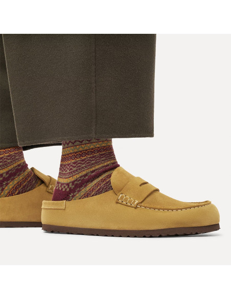 Birkenstock Naples Suede femme – Mocassins en suède Cork Brown