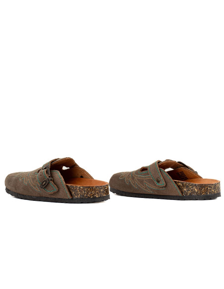 Sabots Femme Mexicana Bahia Suede Taupe Style Bohème Chic