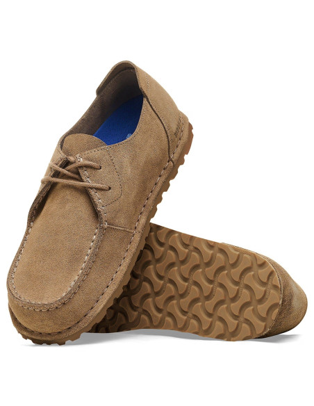 Derbies Homme Birkenstock Utti Lace Suede Leather Gray Taupe