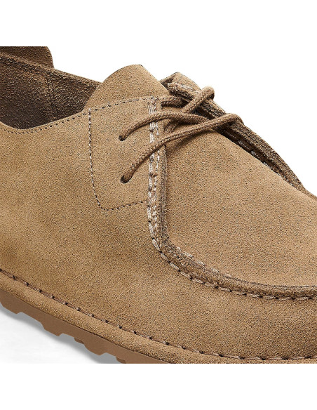Derbies Homme Birkenstock Utti Lace Suede Leather Gray Taupe
