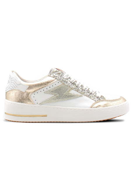 Baskets de Ville Femme SMR23 Noubar Blanc/Doré à paillettes