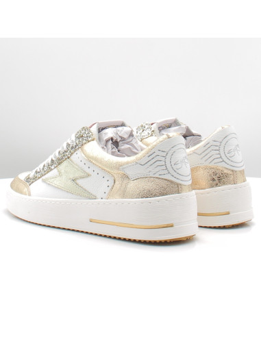 Baskets de Ville Femme SMR23 Noubar Blanc/Doré à paillettes