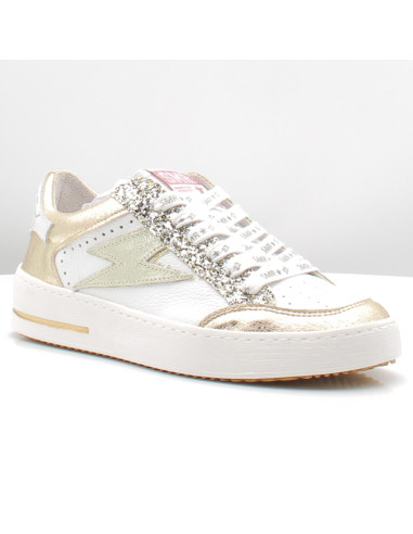 Baskets de Ville Femme SMR23 Noubar Blanc/Doré à paillettes