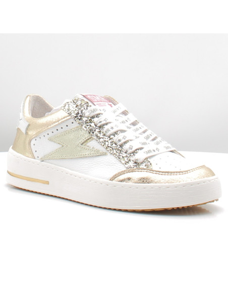 Baskets de Ville Femme SMR23 Noubar Blanc/Doré à paillettes