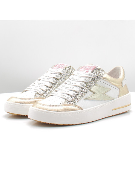 Baskets de Ville Femme SMR23 Noubar Blanc/Doré à paillettes