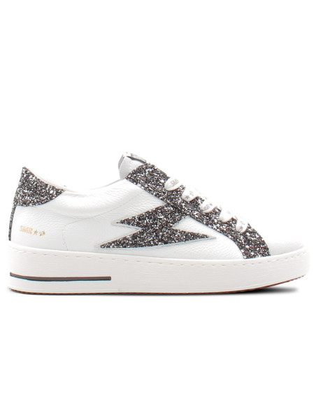 Baskets de Ville Femme SMR23 Maya Blanc/Noir à paillettes E458