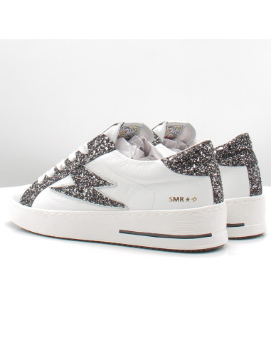 Baskets de Ville Femme SMR23 Maya Blanc/Noir à paillettes E458