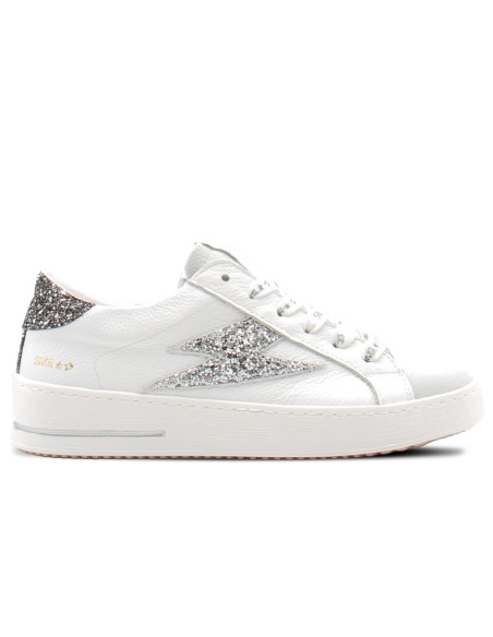 Baskets de Ville Femme SMR23 Maya Blanc/Argent à paillettes E457