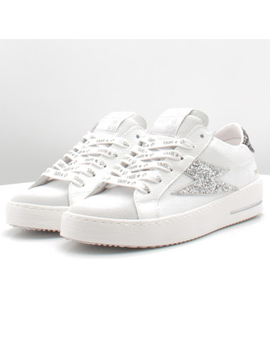 Baskets de Ville Femme SMR23 Maya Blanc/Argent à paillettes E457