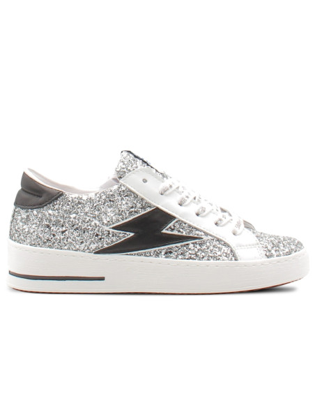 Baskets de Ville Femme SMR23 Maya Argent/Noir à paillettes E456
