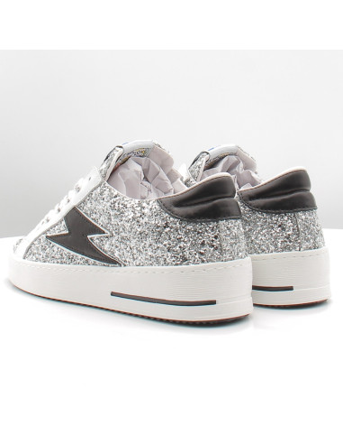 Baskets de Ville Femme SMR23 Maya Argent/Noir à paillettes E456