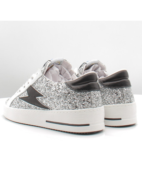 Baskets de Ville Femme SMR23 Maya Argent/Noir à paillettes E456