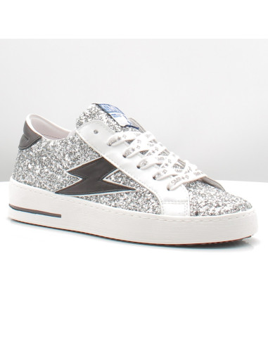 Baskets de Ville Femme SMR23 Maya Argent/Noir à paillettes E456