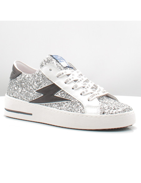 Baskets de Ville Femme SMR23 Maya Argent/Noir à paillettes E456
