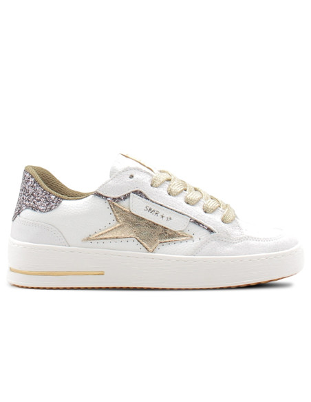 Sneakers Femme Semerdjian Ale Blanc Doré à paillettes ALE E450H