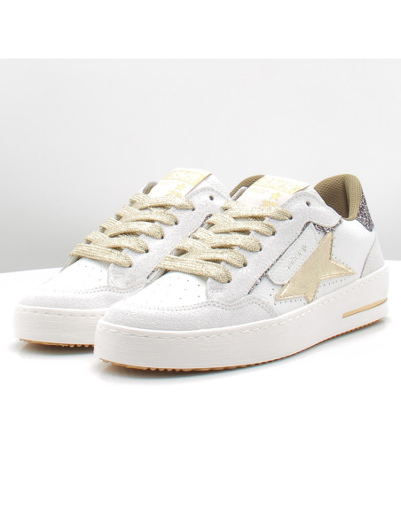 Sneakers Femme Semerdjian Ale Blanc Doré à paillettes ALE E450H