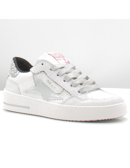 Sneakers Femme Semerdjian Ale Blanc Argent à paillettes ALE E451H