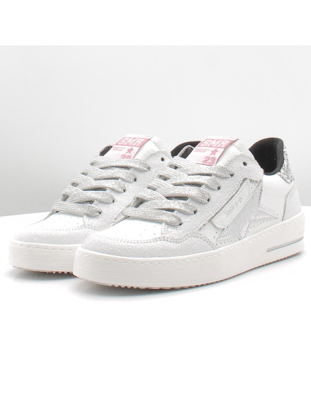 Sneakers Femme Semerdjian Ale Blanc Argent à paillettes ALE E451H
