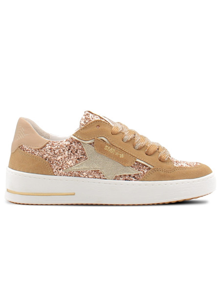 Sneakers Femme Semerdjian Ale Beige Doré à paillettes ALE E149H