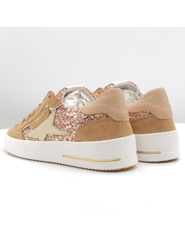 Sneakers Femme Semerdjian Ale Beige Doré à paillettes ALE E149H